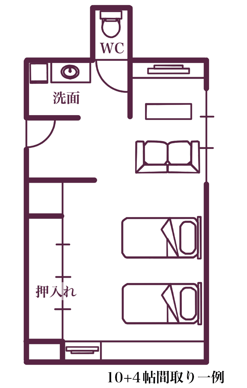 本館 スタンダード和洋室のお部屋の間取り